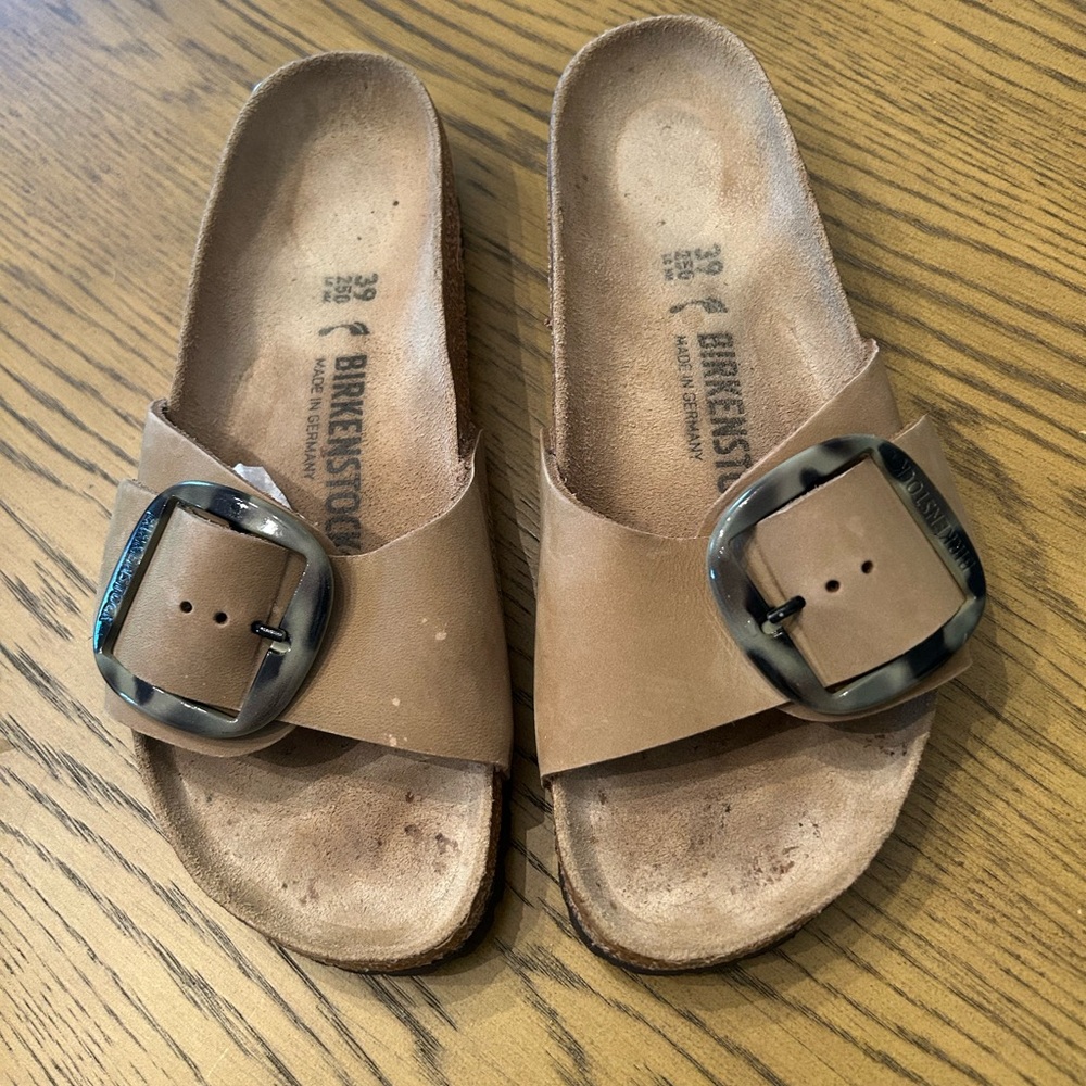 Birkenstock Tan Leather Sandals with Buckle